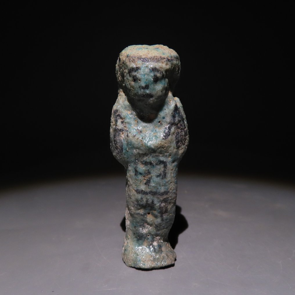 Αρχαία Αιγυπτιακή Faience Ushebti. Νέο Βασίλειο 1550-1070 π.Χ. ύψους 8,4 εκ. #1.0