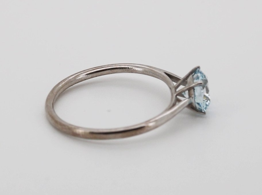 Nincs minimálár - Gyűrű - 14 kt. Fehér arany - 1.05ct. tw. Kék Gyémánt (Laboratóriumban előállított fancy színű gyémánt) - Elegáns élénkkék - VS1 #4.3