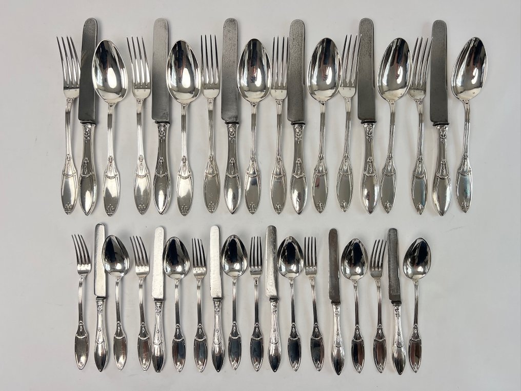 Delheid Frères - Faqueiro (36) - pattern 28 - .800 prata - Empire style #1.0