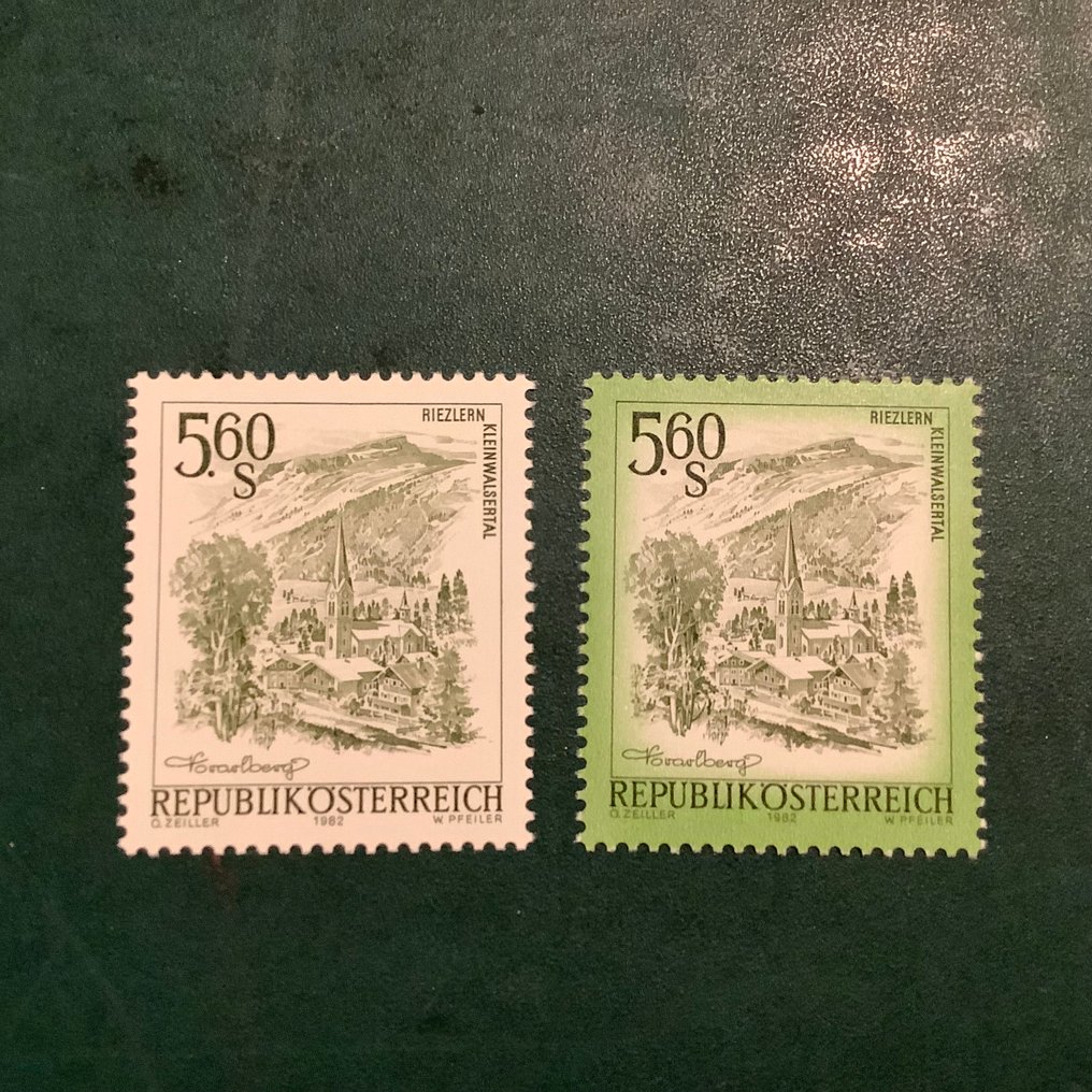 奥地利 1982 - 5,6施林格 Kleinwalsertal：无框架压力，带有完美的照片证明，Soecknick - Michel 1711 #1.0