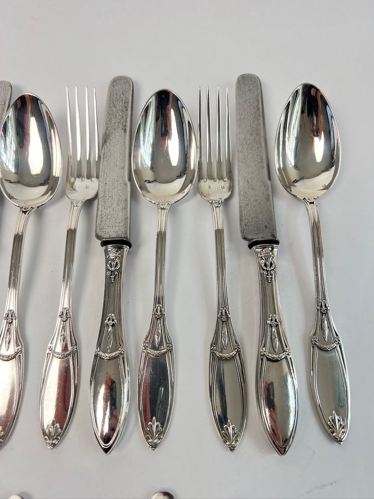 Delheid Frères - Faqueiro (36) - pattern 28 - .800 prata - Empire style #3.2