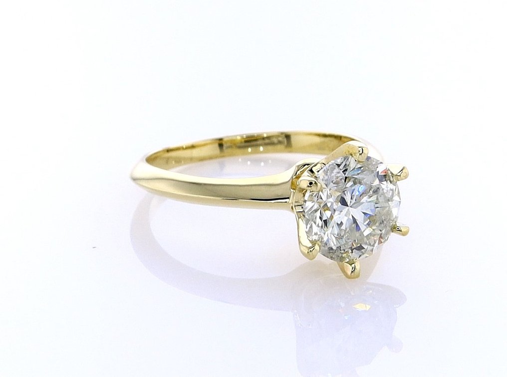 戒指 - 14K包金 黄金 -  1.61ct. tw. 灰色 钻石 (天然色彩的) #1.0