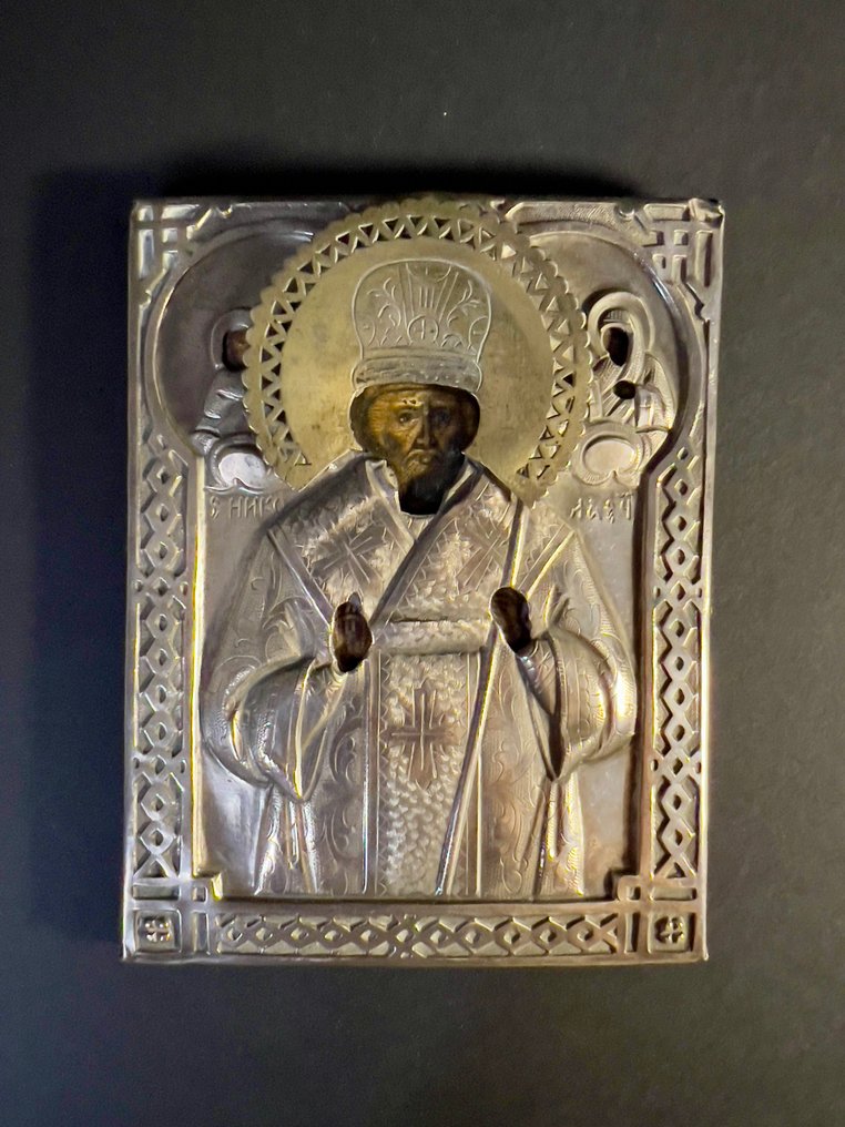 Ikona - Mikołaj z Miry - Drewno, Srebro #2.1