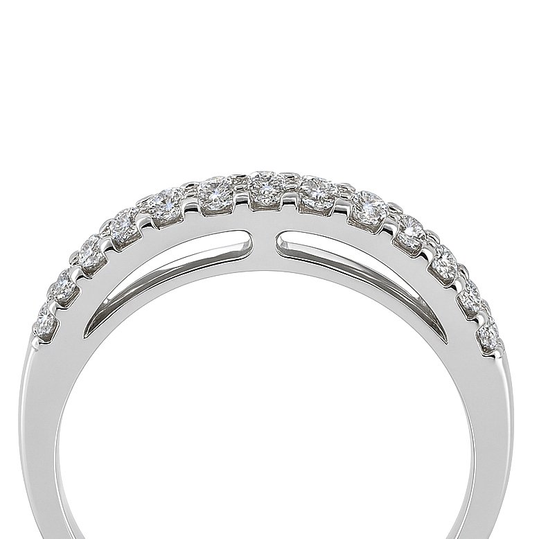 戒指 - 18 克拉 白金 - 0.15ct. tw. 鉆石 (天然) #2.1