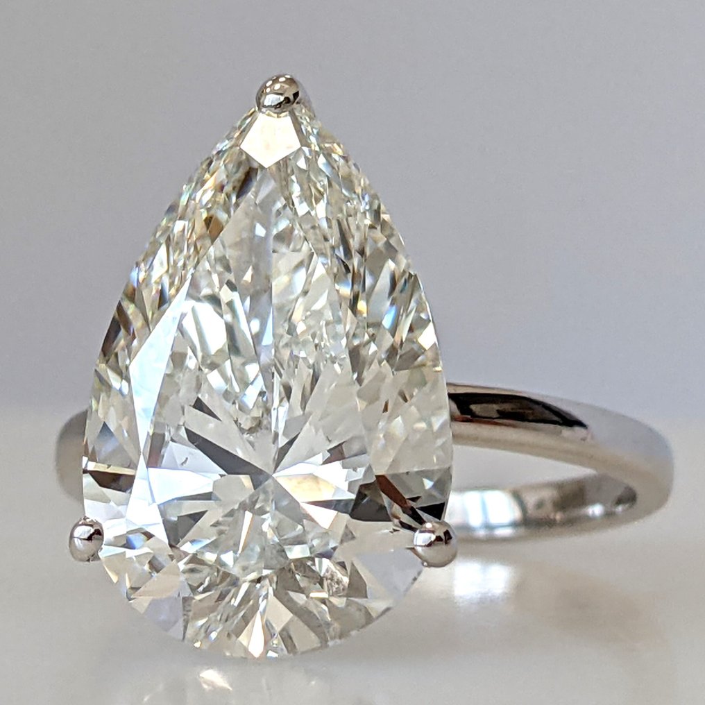 没有保留价 - 戒指 - 18K包金 白金 -  7.53ct. tw. 钻石 (实验室培育) - F VVS2 IGI #1.0