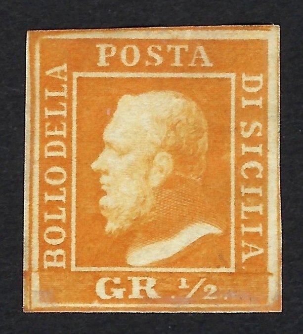 意大利古城邦-西西里 1859 - Ferdinando II 1/2 Gr Arancio - N. 2 #1.0