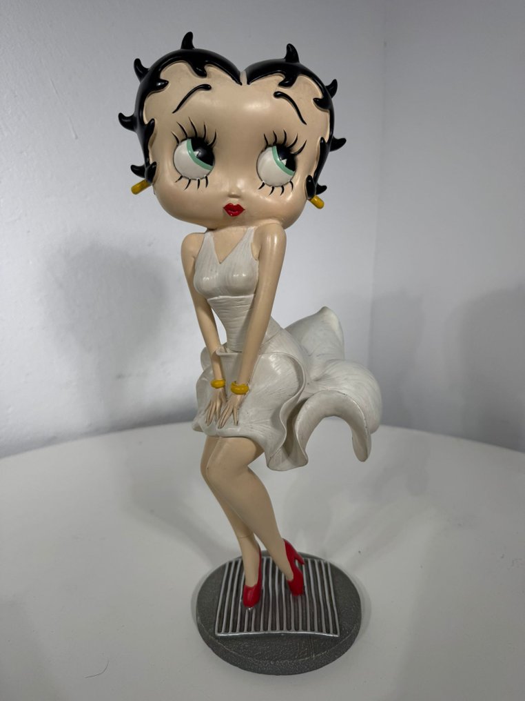 Betty Boop - Sculptură, Figure statuina da collezione in resina BETTY BOOP versione Marylin Monroe. Firmato King Fleischer - 36 cm - Plastic, Rășină #1.0