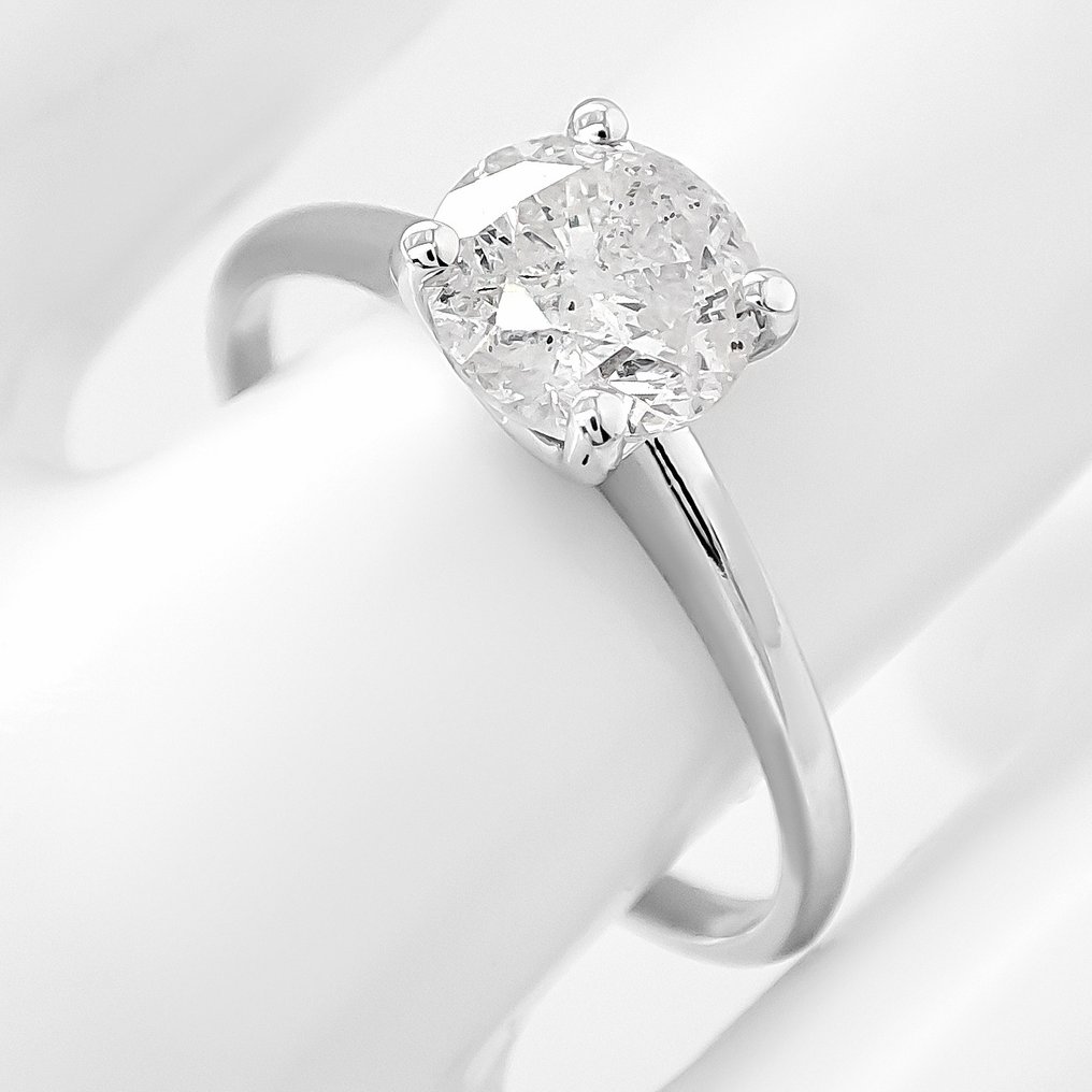 Zonder minimumprijs - Ring - 14 karaat Witgoud -  1.09ct. tw. Diamant (Natuurlijk) - IGI-certificaat #2.1