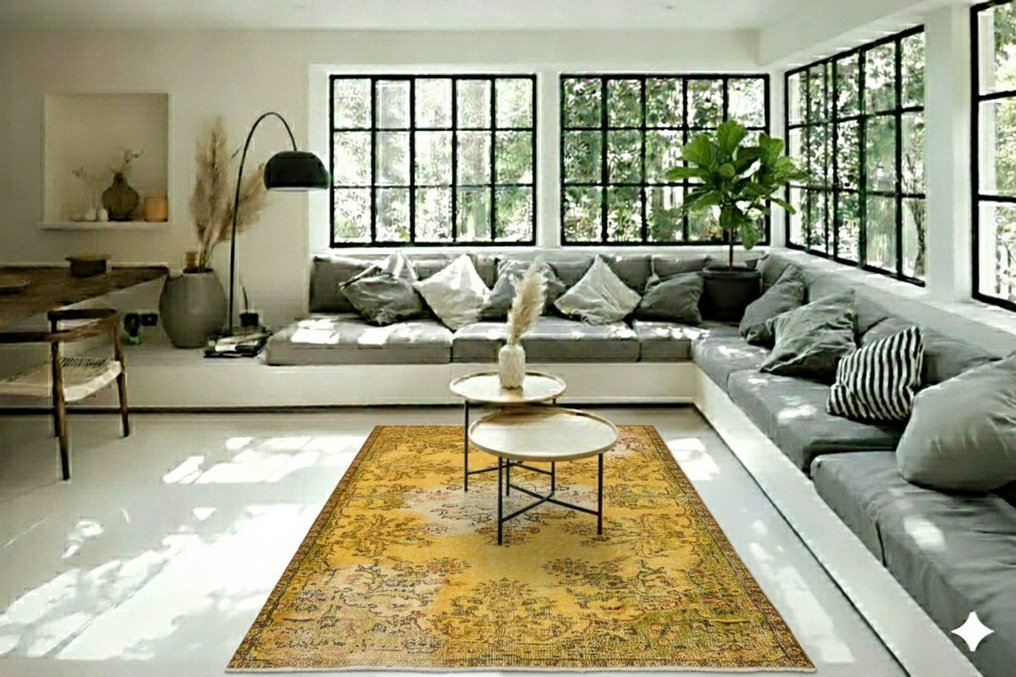 Χρυσό Κίτρινο vintage - Χαλί - 205 cm - 120 cm - Με πιστοποιητικό #1.0