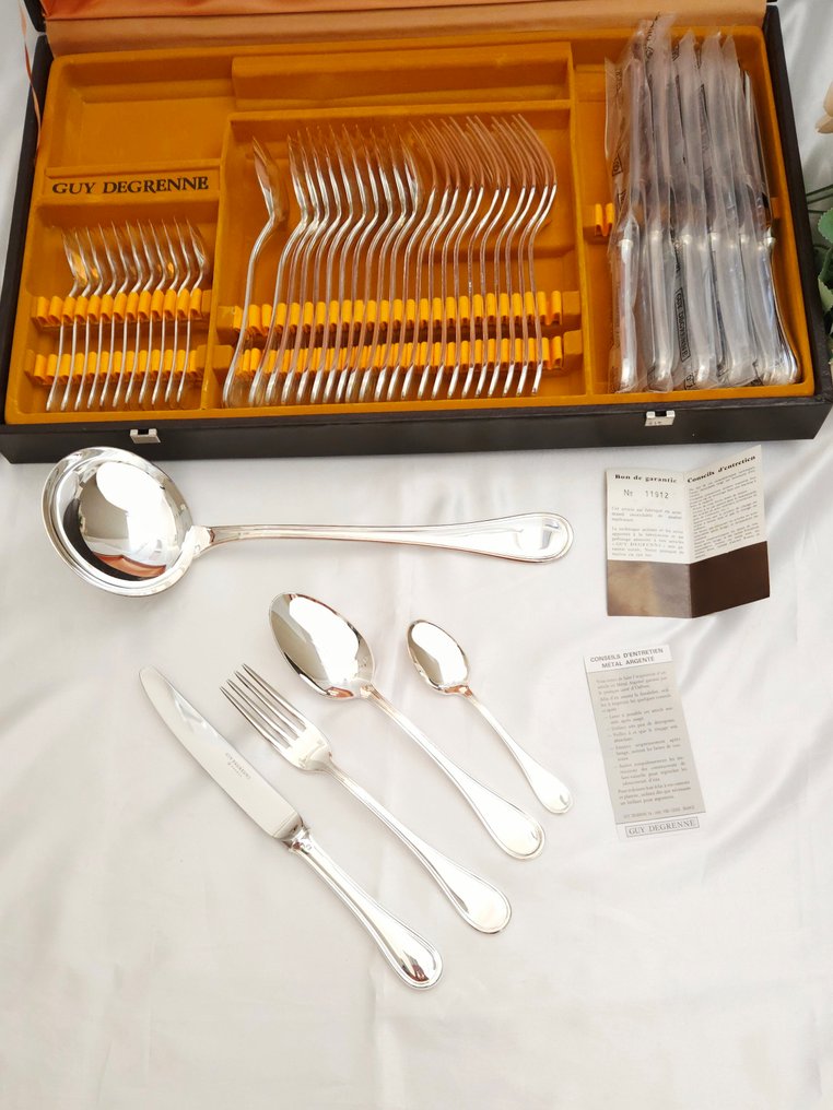 Guy Degrenne - 餐具套装 (51) - 威尼斯 - 银色金属 #1.0