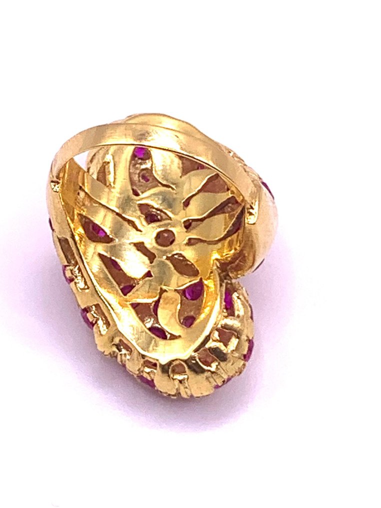 Ohne mindestpreis - Stapelring - 9 Kt Gelbgold, Silber Rubin #4.3