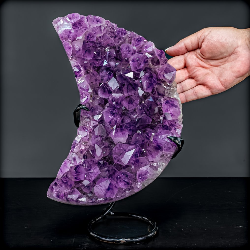 Natural amethyst in crescent moon shape on stand from Uruguay Crystal artwork of the highest quality- 4669.77 g #1.0