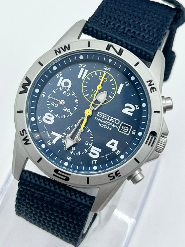 Seiko - Blue Chronograph - Ingen mindstepris - SND379P2 - Mænd - 2020+  #4.3