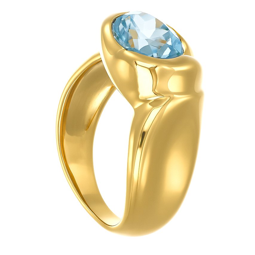 Δαχτυλίδι - 18 καράτια Κίτρινο χρυσό - 2.00ct. tw. Ακουαμαρίνης #1.0