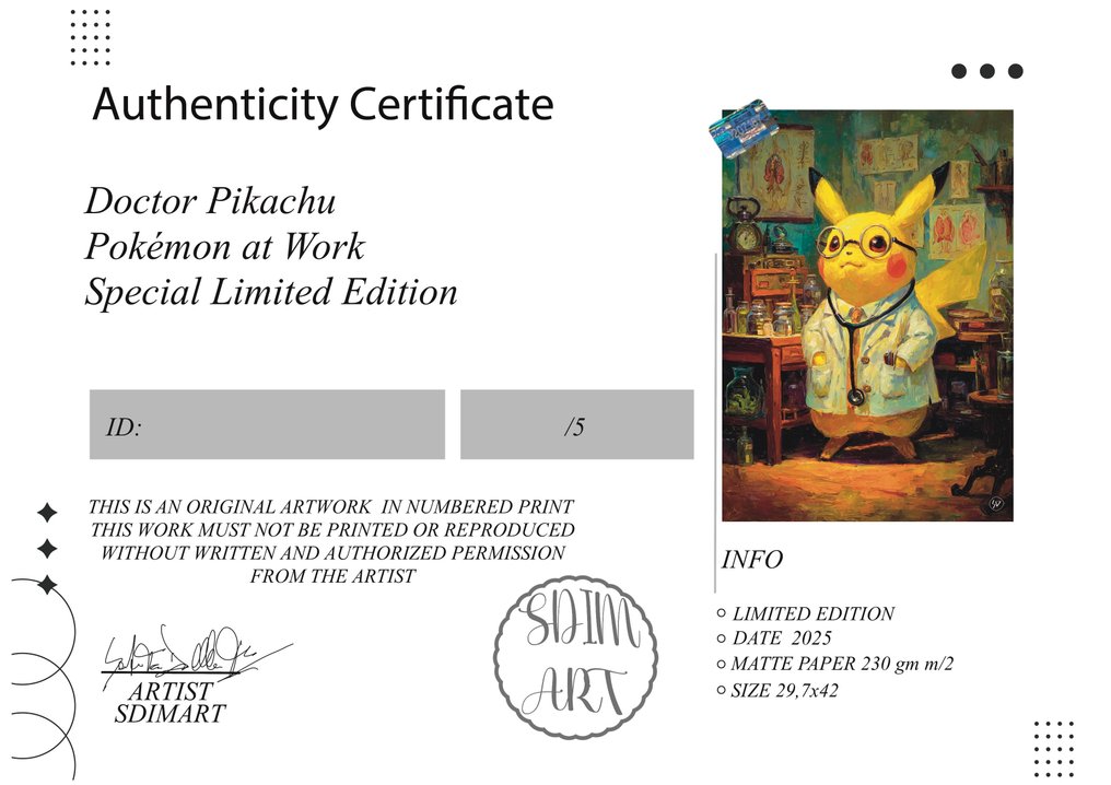 SDIMART 1996 - Doctor Pikachu Pokémon at Work Special Limited Edition #2.1