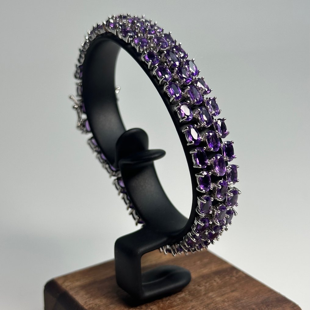 没有保留价 - 手镯 925银天然 紫水晶 #4.3