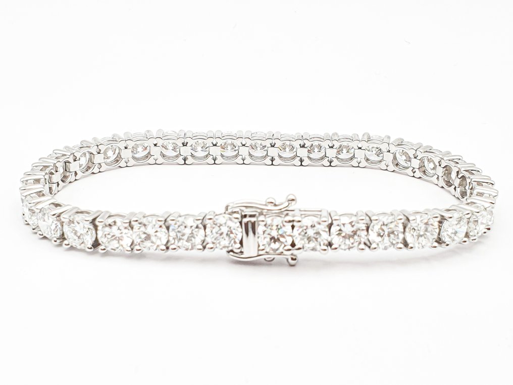 沒有保留價 - 網球手鍊 - 14 克拉 白金 -  17.99ct. tw. 鉆石 (實驗室培育) - D-E VVS #2.1