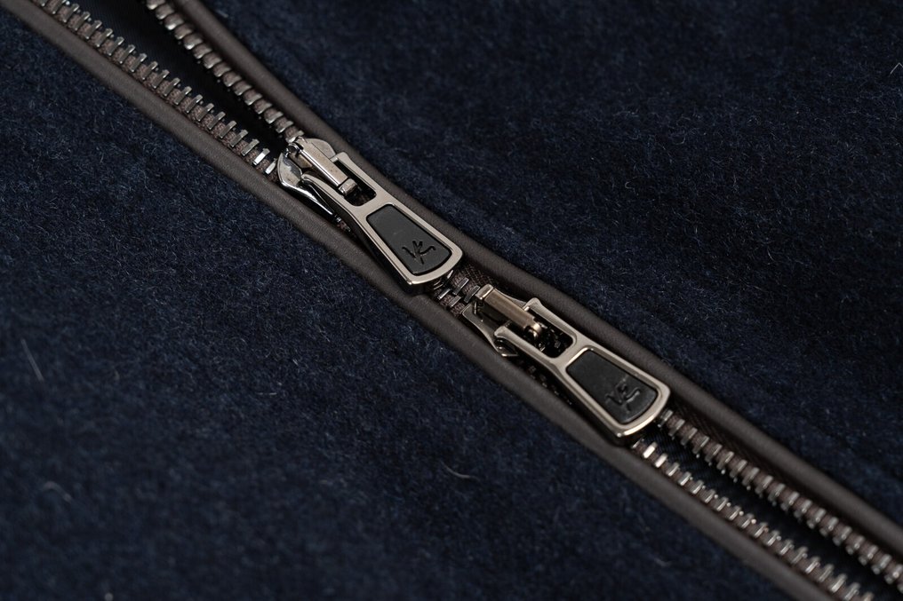 ISAIA NAPOLI RRP 3900€ Blue Navy Jacket Vest 100% Cashmere & Leather Details - 56 IT - Colete com enchimento - New with tags #3.2