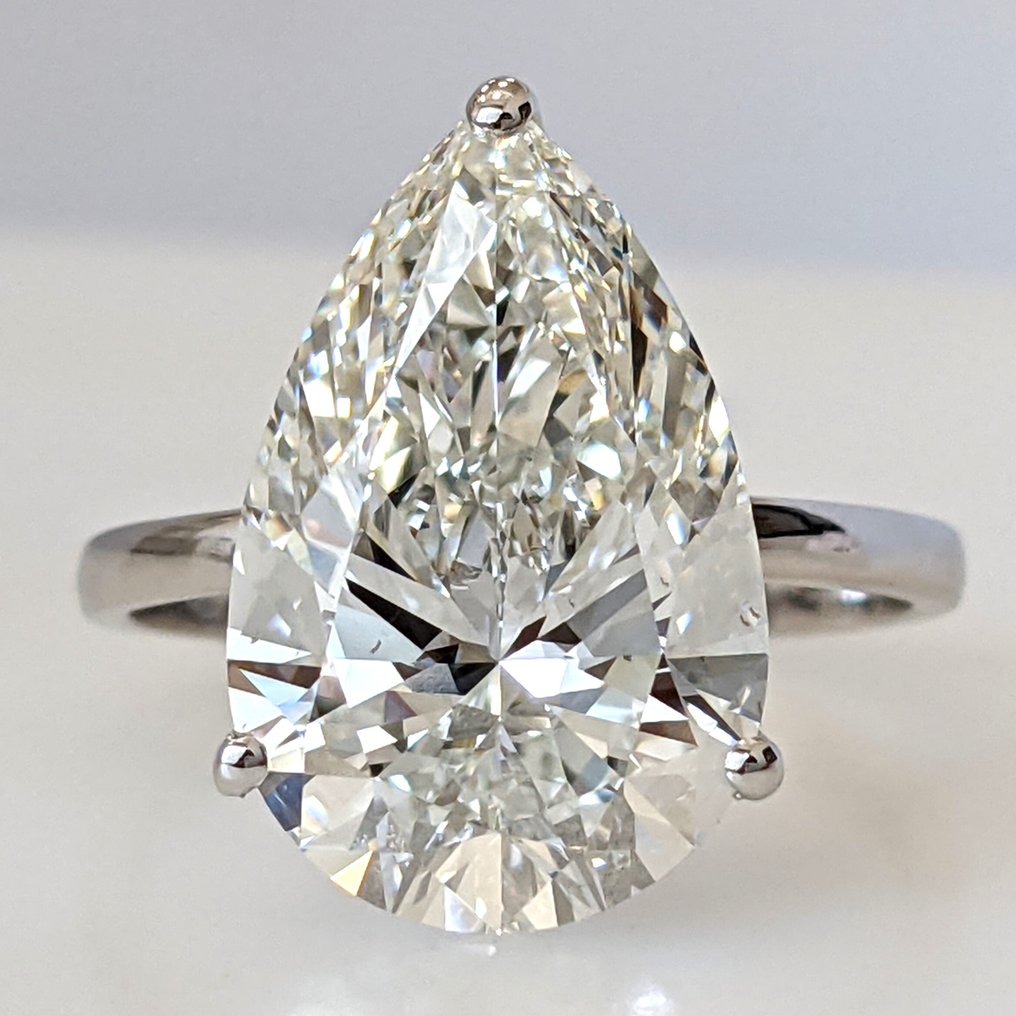 没有保留价 - 戒指 - 18K包金 白金 -  7.53ct. tw. 钻石 (实验室培育) - F VVS2 IGI #1.0