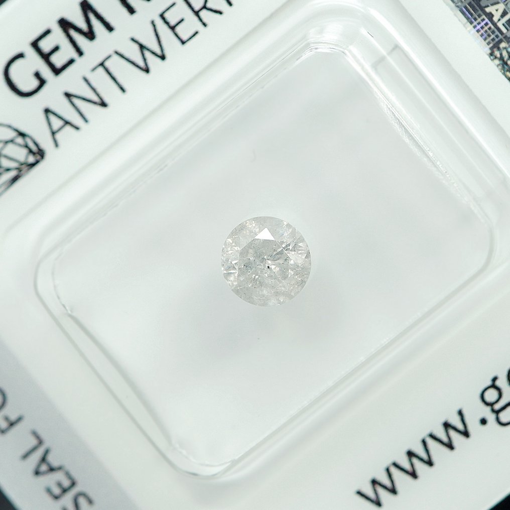 Ei pohjahintaa - 1 pcs Timantti (Luonnollinen) - 0.52 ct - Pyöreä - G - I3 - Jalokivitodistus, Antwerpen (GRA) #1.0