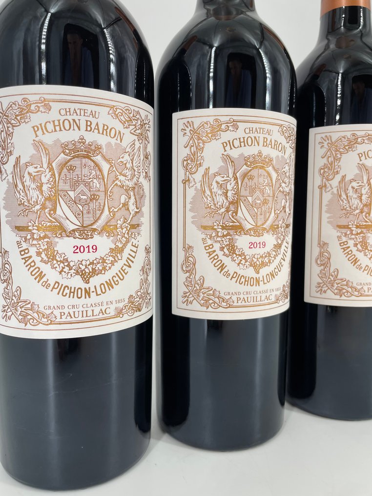 2019 Chateau Pichon Baron - Bordeaux, Pauillac 2ème Grand Cru Classé - 3 Flaskor (0,75L) #2.1