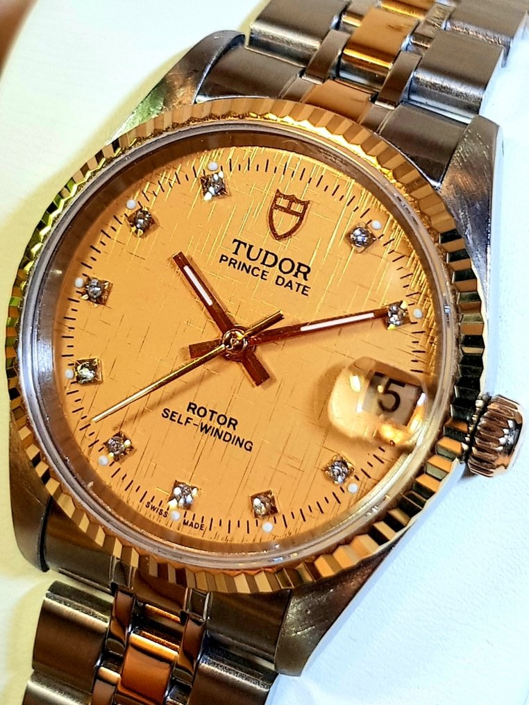 Tudor - Prince Date - "GOLD DIAMOND LINEN DIAL" - No Reserve Price - Ref. 72033 - Unisex - 2000-2010  #1.0