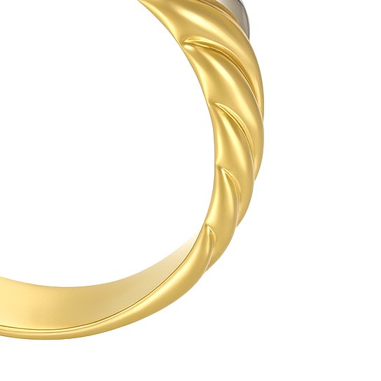 Ring - 18 karaat Witgoud, Geel goud - 0.23ct. tw. Diamant (Natuurlijk) #3.2