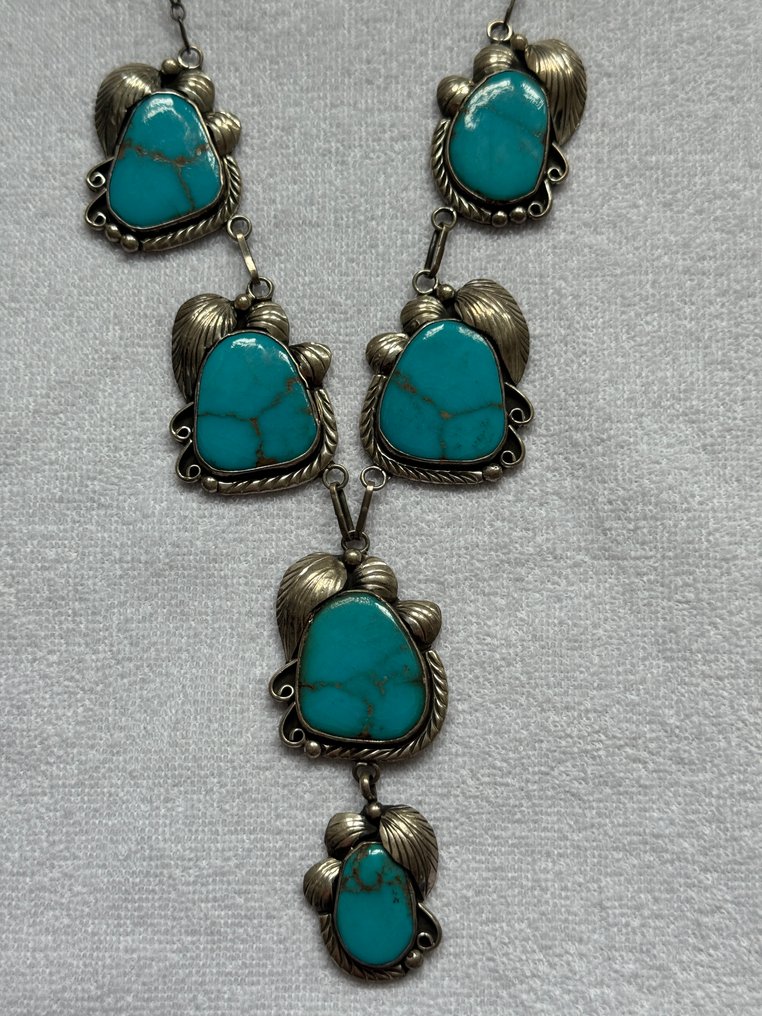 Collar with six elements with turquoise inlay - Raymond Beard - Navajo - U.S. #2.1