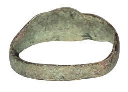 Μεσαιωνική Μπρούντζος, Αντίκα δαχτυλίδι με χαραγμένο λουλουδένιο σχέδιο στην περίμετρο - 18 mm - Δαχτυλίδι  (χωρίς τιμή ασφαλείας) #2.1