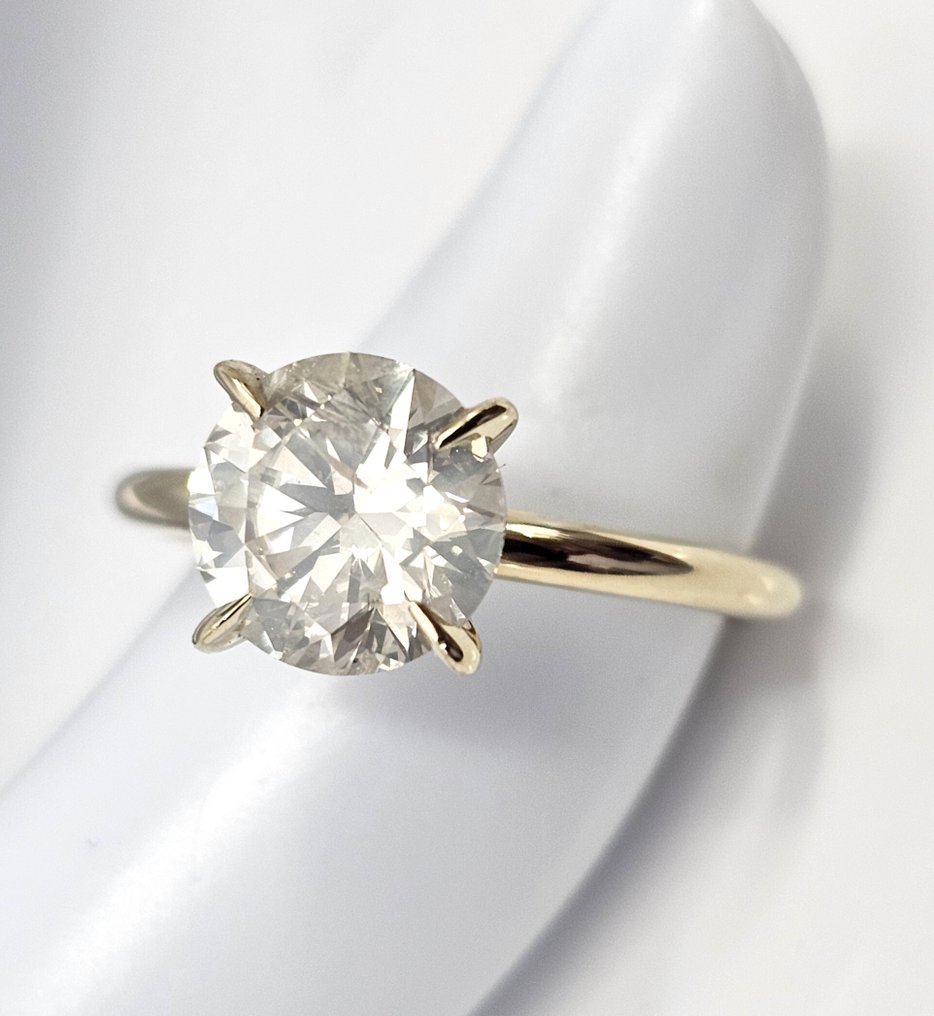 Ei pohjahintaa - Sormus - 14 kt. Keltakulta -  2.09ct. tw. Timantti (Luonnollinen) - Timantti #3.2