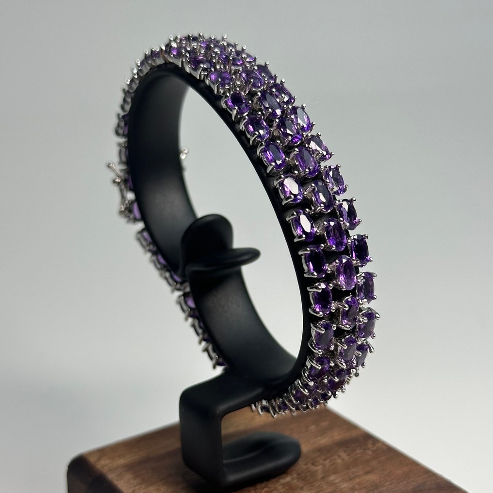 没有保留价 - 手镯 925银天然 紫水晶 #1.0