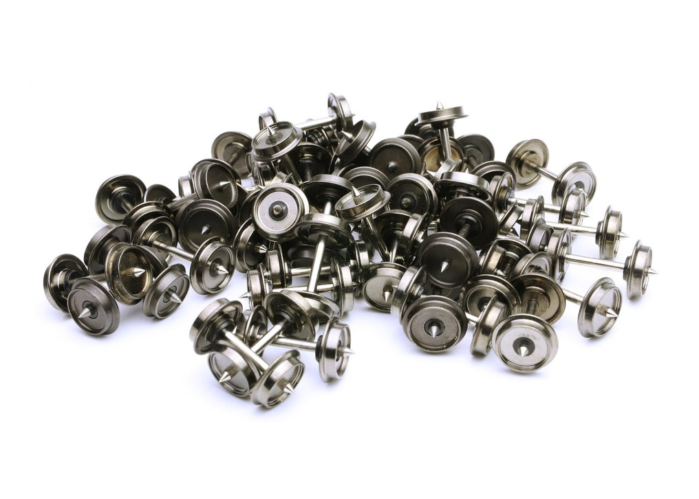 Toebehoren H0 H0 - Modelltog (50) - 50 stykker likestraum DC hjulsett · Diameter: 10,3 mm | Akse lengde: 24,2 mm · DC · I samsvar med #1.0