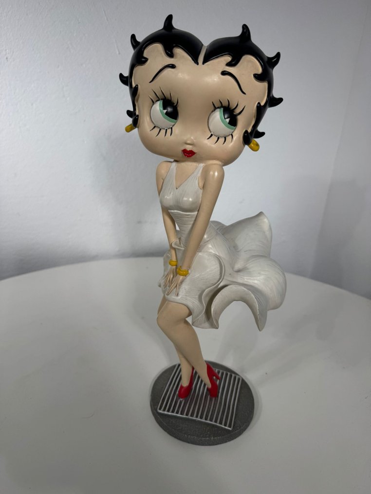 Betty Boop - Sculptură, Figure statuina da collezione in resina BETTY BOOP versione Marylin Monroe. Firmato King Fleischer - 36 cm - Plastic, Rășină #1.0