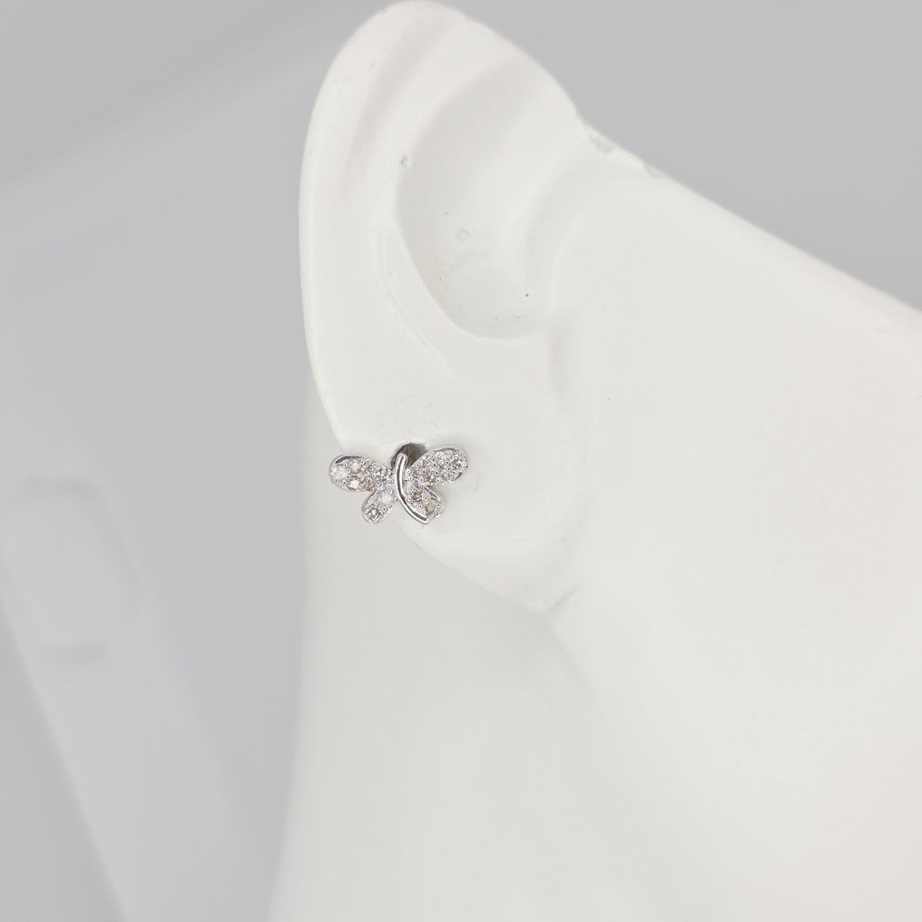 Nincs minimálár - Drop fülbevaló - 14 kt. Fehér arany - 0.30ct. tw. Gyémánt (Természetes) #4.3