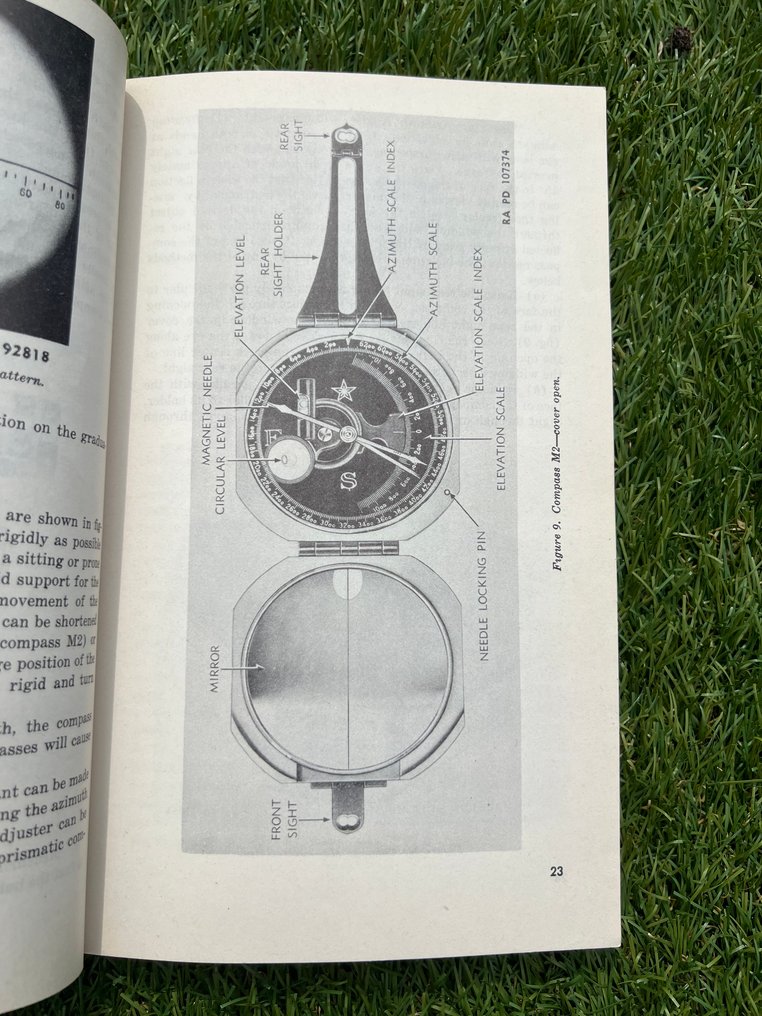US Army manual - Compass / Binoculars - Range Finders - Beautiful plates and technical drawings - Artillery / Engineer - 1948 #1.0