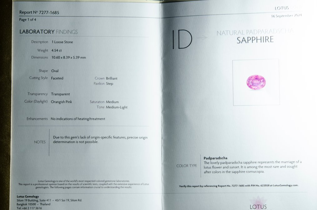 Ζαφείρι padparadscha - 4.54 ct - Lotus Gemology #4.3
