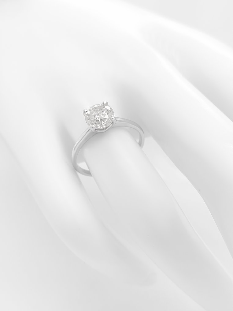 Zonder minimumprijs - Ring - 14 karaat Witgoud -  1.09ct. tw. Diamant (Natuurlijk) - IGI-certificaat #3.2