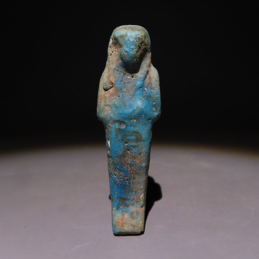 Ancient Egyptian Faience Ushebti. New Kingdom 1550-1070 BC. 6.8 cm height. #1.0