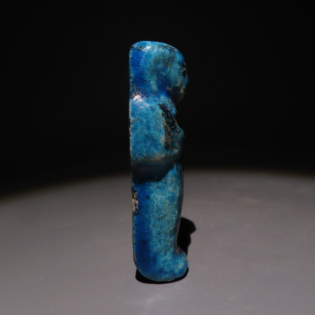 Ancient Egyptian Faience Ushebti. New Kingdom 1550-1070 BC. 8.6 cm height. #3.2