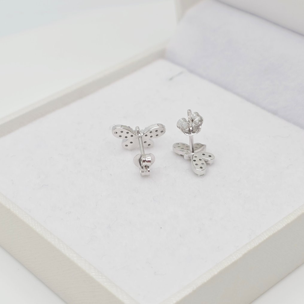 Nincs minimálár - Drop fülbevaló - 14 kt. Fehér arany - 0.30ct. tw. Gyémánt (Természetes) #3.2