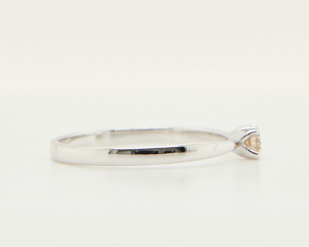 Ei pohjahintaa - Sormus - 14 kt. Valkokulta - 0.12ct. tw. Timantti (Luonnonvärinen) #2.1