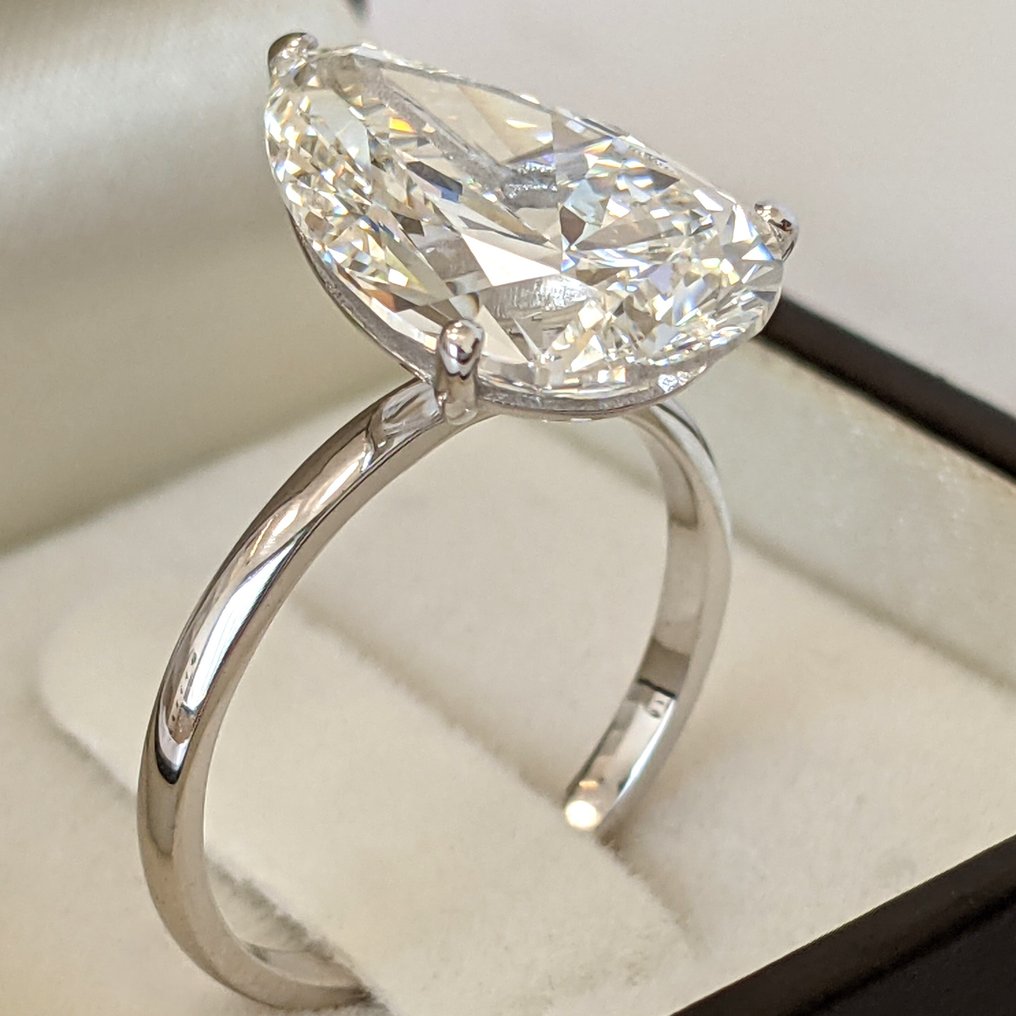 没有保留价 - 戒指 - 18K包金 白金 -  7.53ct. tw. 钻石 (实验室培育) - F VVS2 IGI #3.2