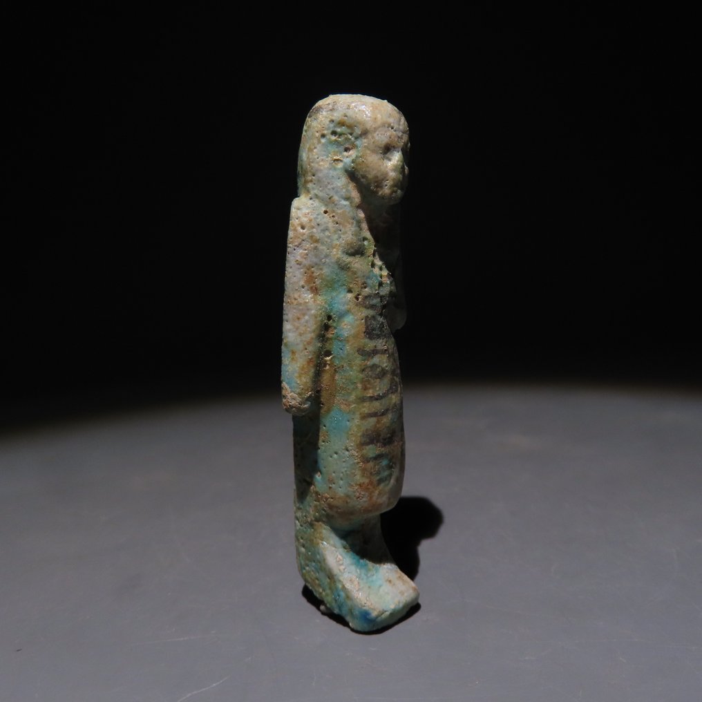 Ancient Egyptian Faience Ushebti. New Kingdom 1550-1070 BC. 6.2 cm height. #1.0