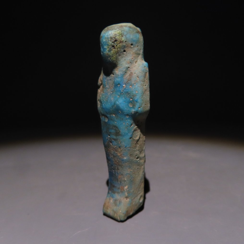 Ancient Egyptian Faience Ushebti. New Kingdom 1550-1070 BC. 6.8 cm height. #2.1