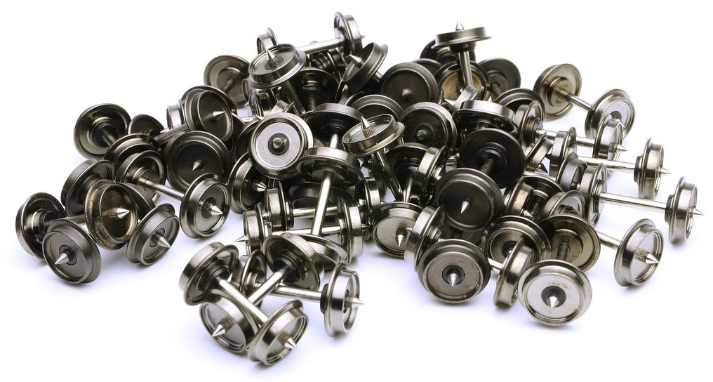 Toebehoren H0 H0 - Modelltog (50) - 50 stykker likestraum DC hjulsett · Diameter: 10,3 mm | Akse lengde: 24,2 mm · DC · I samsvar med #4.3