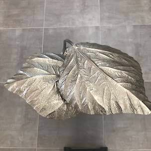 Bottega Gadda - Tommaso Barbi, Carlo Giorgi - Table lamp - Foglie Lamp, Rhubarb Lamp - Silvered bronze - Vintage lamp 'Rhubarb' #3.2