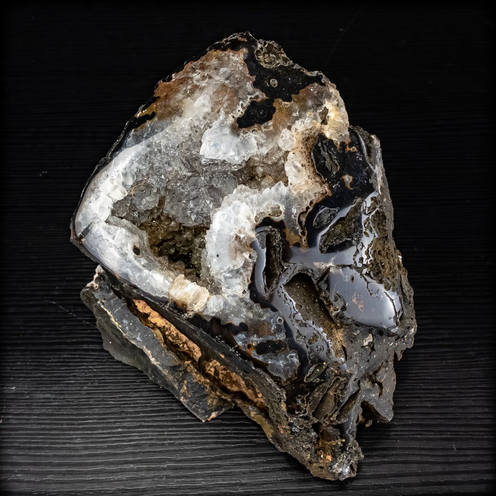 独特的黑玛瑙簇 大自然的宝石,来自巴西- 898.37 g #1.0