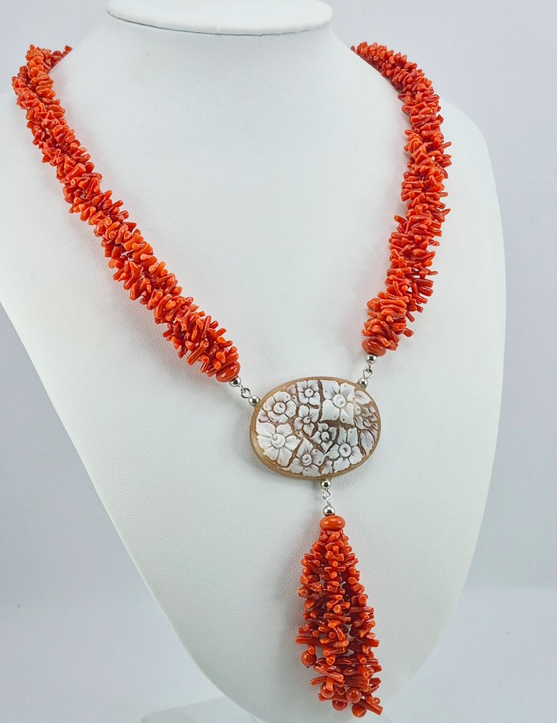 Corallo di sangue - Argento - Collana - CORALLO MEDITERRANEO #1.0