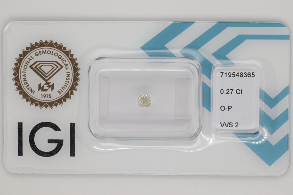 没有保留价 - 1 pcs 钻石  (天然)  - 0.27 ct - 枕形 - VVS2 极轻微内含二级 - 国际宝石研究院（IGI） #1.0