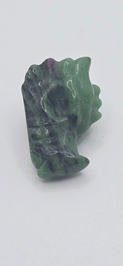 Ζωϊσίτης - Εξαιρετική κεφαλή δράκου από φυσική ρουμπίνι ζοϊσίτη - φυλαχτό - Φυλακτό - Κρανίο δράκος #2.1